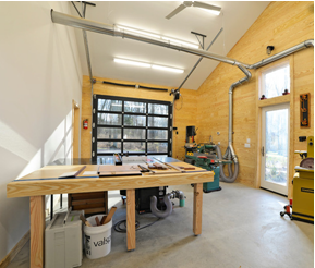 Garage transformé en atelier de rêve