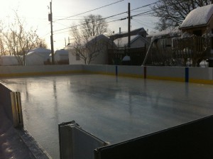 Patinoire, vu d'un coin