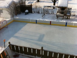 Patinoire, vu de haut